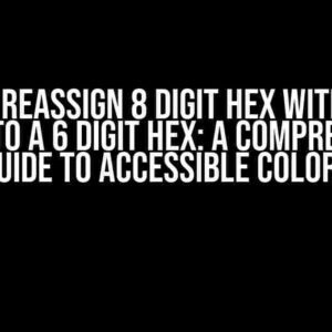 How to Reassign 8 Digit Hex with Alpha Values to a 6 Digit Hex: A Comprehensive Guide to Accessible Colors